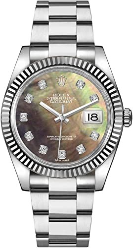 Rolex Datejust 36 Diamond Black Mother Of Pearl Dial Women's Watch 116234